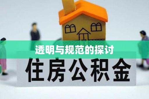 宽甸透明与规范的探讨